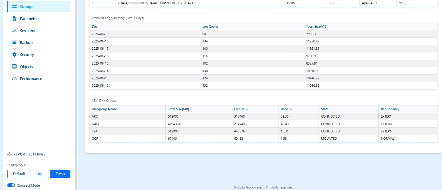Inspection Settings and Report Generation Screenshot